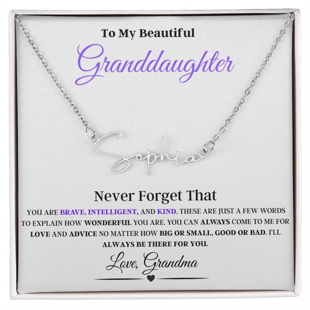 To My Beautiful Granddaughter, Love Grandma