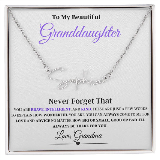 To My Beautiful Granddaughter, Love Grandma