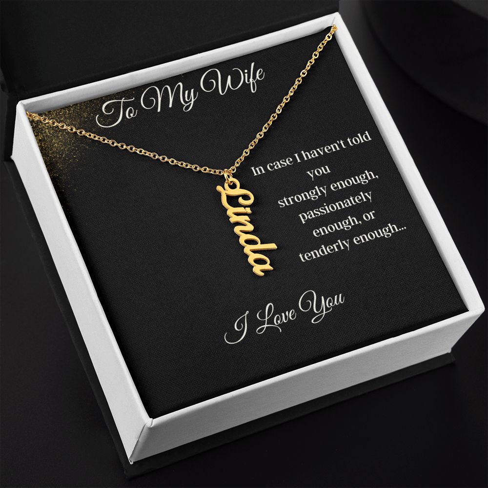 My Wife Vertical Name Necklace